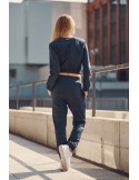 Smooth women\'s tracksuit in navy blue FI529 - Online store - Boutique